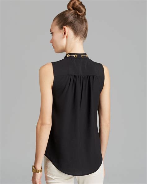 black michael michael kors blouses|Michael Kors sleeveless tops.